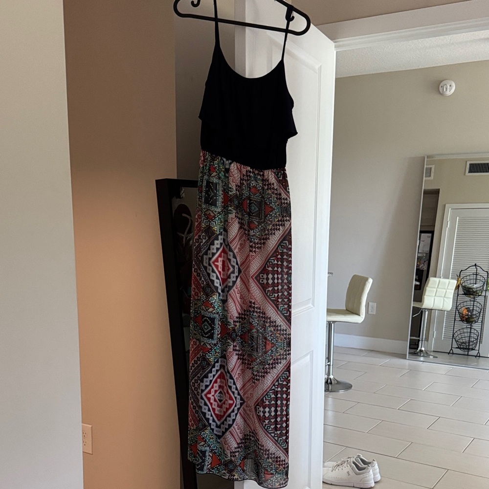 Sweet Storm Black and Multicolor Geometric Dress
